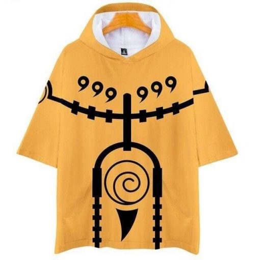 Naruto Short Sleeve Hoodie <br>Minato Nine-Tails Chakra Mode (Kurama Mode)